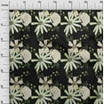 thumbnail image 2 of oneOone Cotton Poplin Twill Black Fabric Flower & Leaves Watercolor Sewing Material Print Fabric By The Yard 56 Inch Wide, 2 of 4