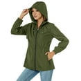 thumbnail image 4 of Avoogue Womens Raincoat Waterproof Rain Jacket Lightweight Packable Hooded Rain Coat Outdoor Active Windbreaker, 4 of 8
