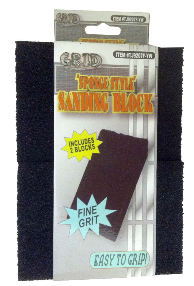 toolusa 2 Piece Sponge Rubber Blocks Set Fine Grit Sandpaper Texture
