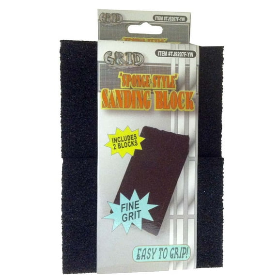toolusa 2 Piece Sponge Rubber Blocks Set - Fine Grit Sandpaper Texture (ToolUSA: TJ-TJ9207F-YW)