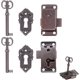 thumbnail image 1 of 2 Pieces Antique Lock Antique Lock And Decorative Key Kitchen Furniture Box Drawer Lock For Old Jewelry Makeup Suitcase Furniture Drawer, 1 of 4