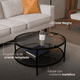 thumbnail image 3 of BLUEROOM  Mesa de Centro elegante para Sala Cristal Negro Tintado 80 x 80 x 45.5 cm, 3 of 4