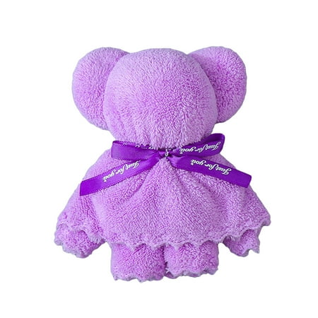 

YMILEMY 15cm/6in Bear Shape Hand Towel Super Soft & Absorbent Coral Velvet Baby Washing Bathing Towel Wedding Souvenir Supplies
