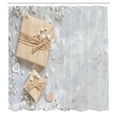 thumbnail image 2 of Ambesonne Romantic Shower Curtain, Boho Gift Boxes and Hearts, 69"Wx70"L, Coconut Beige, 2 of 4