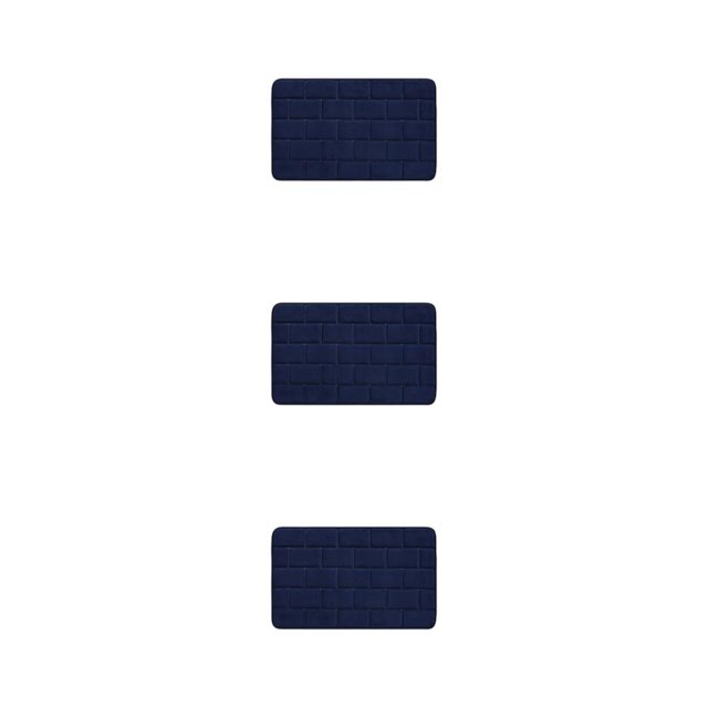 Maytalsory Quick-drying Bathroom Rugs Exquisite Crafted For Easy Cleaning Toilet Rugs Bath Mat Carpets Navy 3PCS