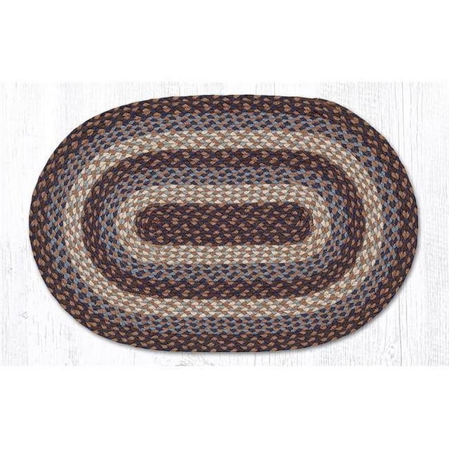 Capitol Importing 02-743 Tapis Ovale Tressé de 20 x 30 Po - Bleu