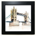 thumbnail image 1 of London Bridge en Londres, Inglaterra Mesa de pared con marco cuadrado negro, 1 of 4