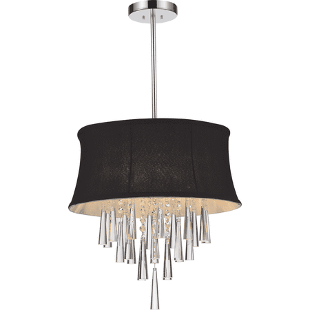 Crystal World 4 Light Chrome Drum Shade Chandelier Crystal World 4 Light Chrome Drum Shade Chandelier