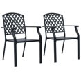thumbnail image 1 of vidaXL Stackable Outdoor Chairs 2 pcs Steel Black, 1 of 5