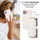 thumbnail image 3 of YEYKX Cartera for iPhone 11 Pro de 5,8 Pulgadas con Correa para Muñeca/hombro, 9 Ranuras para Tarjetas, Monedero con Cierre, Soporte de Cuero de Lujo, Funda Cell Phone a Cuadros, Blanco, 3 of 10