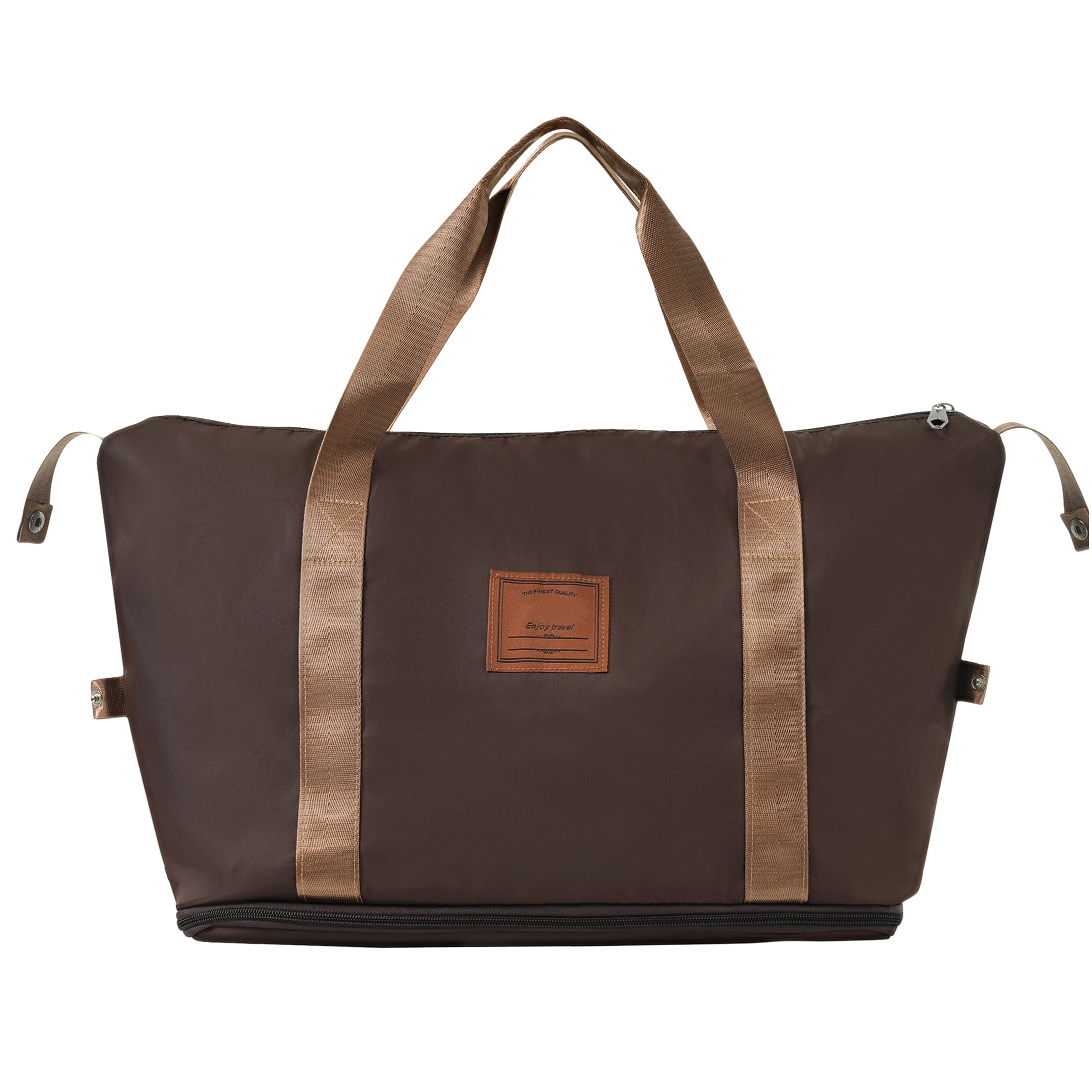 3-Piece Brown ABS Hardshell Luggage Set with Spinner Wheels, TSA Lock & Weekender Bag