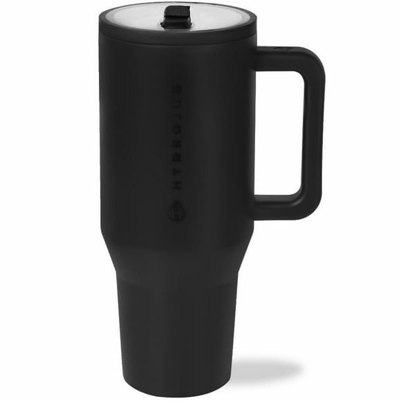 Hydro Jug 32oz Stainless Steel Water Bottle – Insulated, Leak-Proof, Cup Holder Compatible for Trave(Black)