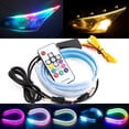 thumbnail image 2 of Paquete de 2 luces led de color drl para coche, tira de luces led de flujo secuencial rgb, faros multicolor impermeables de circulación diurna, 2 of 4