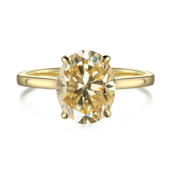 Sparkling 3 Carat Moissanite Rings for Women D Color VVS1 Clarity Oval Cut S925 Sterling Silver Lab Created Diamond Rings Anniversary Wedding Promise Ring with Certificate