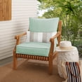 thumbnail image 4 of Sunbrella Oakley  Solid Indoor/ Outdoor Corded Pillow and Chair Cushion Set Canvas Spa+Direction Linen 23 in x 25 in x 5 in Pillow Cushion Set, 4 of 5