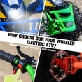 thumbnail image 6 of IVFJFV Powered 4 Wheeler, Electric 4 Wheeler with Dual Speed Adjustment,36V Four Wheeler Max 15 MPH, Front & Rear Shock Absorbers, All-Terrain Tires and Safety Disc Brake,GREEN, 6 of 12