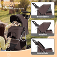 thumbnail image 4 of Magshion 3-Wheel Pet Stroller, Foldable Jogger for Small/Medium Dogs & Cats (33lb Max), Lightweight w/Breathable Mesh, Cup Holder & Basket, Coffee, 4 of 13