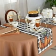 thumbnail image 6 of Fall Table Runner Orange Pumpkin Thanksgiving Decorations Black White Plaid Autumn Table Runners Fall Decor for Dinner Kitchen Thankgiving Holiday Party 13x108 inch, 6 of 8