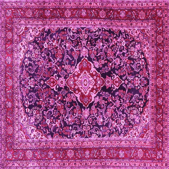 Ahgly Company Indoor Square Persian Pink Traditional Area Rugs, 5' Square
