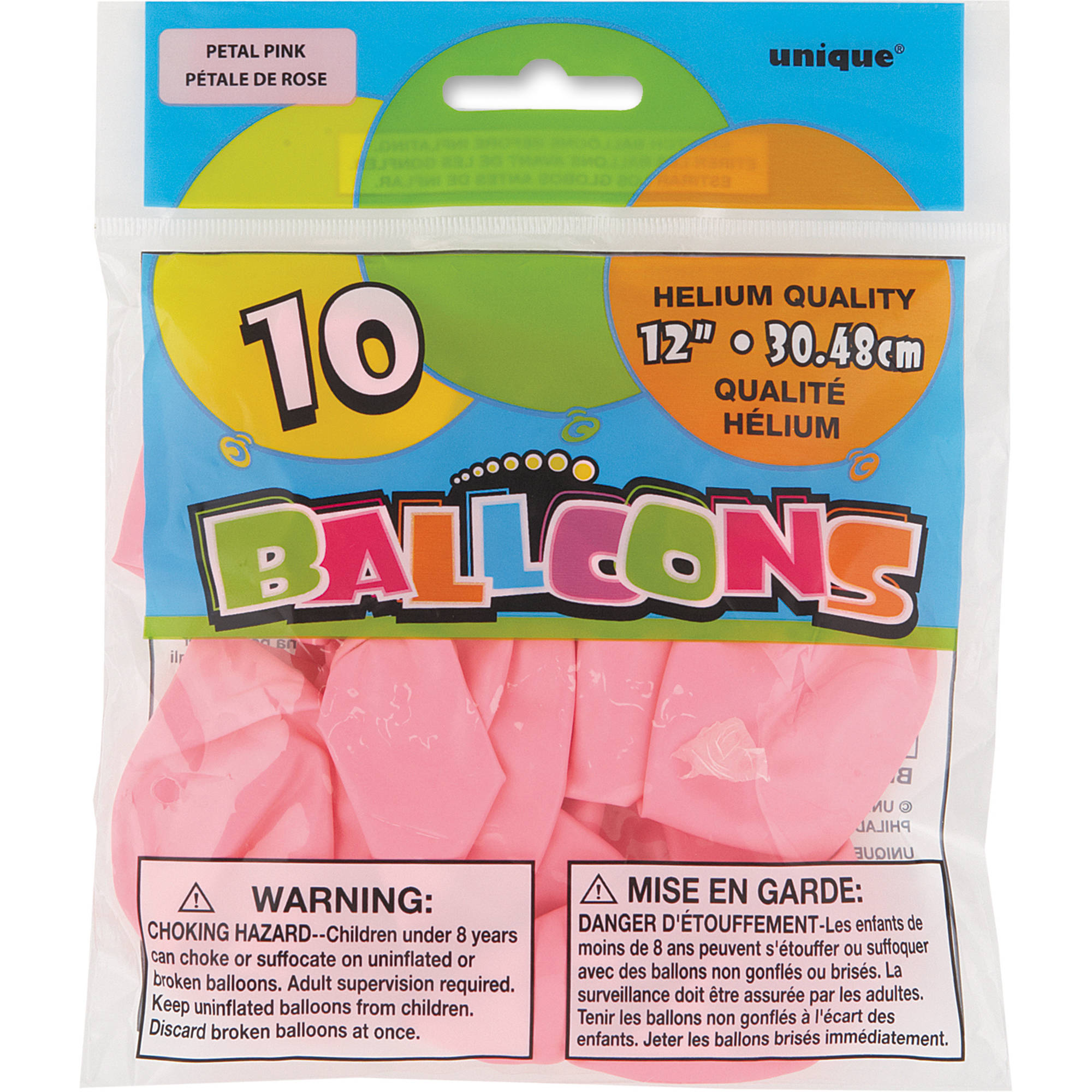 Unique Industries Latex 12" Pink Solid Print Birthday Balloons, 10 Count - image 2 of 2