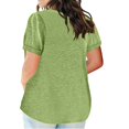 thumbnail image 4 of Women's Color Block Gradient Print V Neck Short Sleeve Casual Loose Tops, 4 of 6