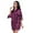 Dark Purple, variant on XBASW 1PCS Women's Satin Robe Solid Color Silk Bathrobe with V-Neck 3/4 Sleeves Sleepwear Robe for Summer S-2XL