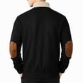 thumbnail image 6 of IAJDKMEK Men's Plus Size Corduroy Sweatshirt - Stand Collar Color Block Button Front Long Sleeve, Casual Athletic Sweatshirts for Men Warm Layering,Black L, 6 of 7
