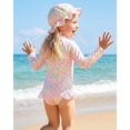 thumbnail image 2 of Girls One Piece Swimsuits Long Sleeve Mermaid Swimsuit for Girls Cute Bathing Suits Girls Bathing Suits Size 7-8 Pink, 2 of 7