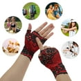 thumbnail image 5 of Unique Bargains 1 Pair Breathable Flower Manicure Gloves Women Wine Red, 5 of 6
