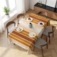 thumbnail image 3 of Burnt Orange Ombre Stripe Table Cloth Waterproof Tablecloths, Farmhouse Simple Striped Tablecloth Dining Table Cover for Kitchen Party Tabletop Outdoor, Rectangle Tablecloth 54x108 Inch, 3 of 9