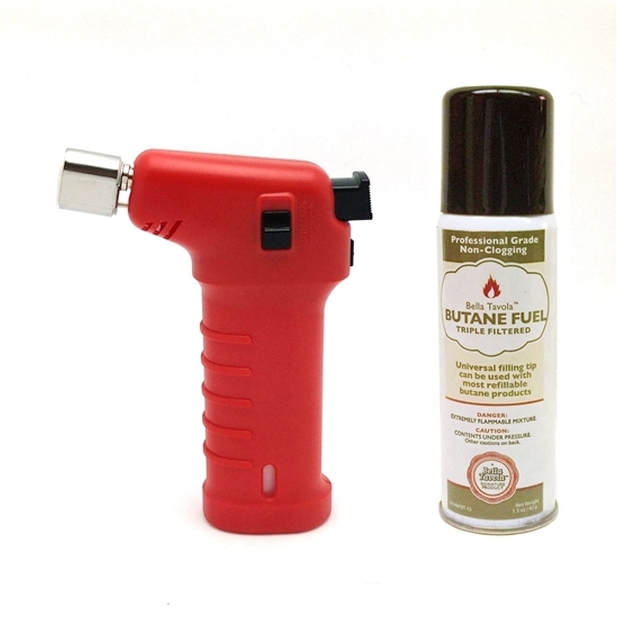 Bella Tavola Red Mini Torch Combo Pack with Butane Refill