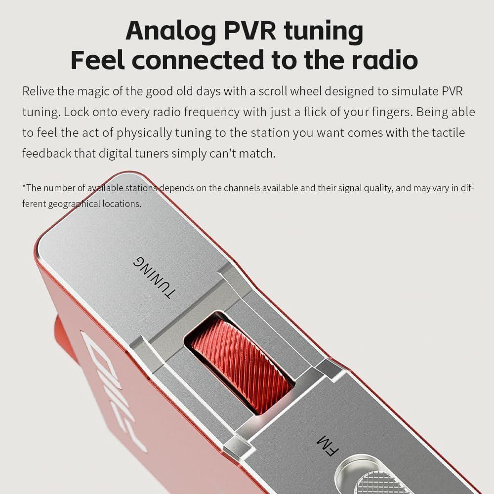 FiiO RR11 Portable HiFi FM Stereo Radio Receiver with Analog PVR Tuning, BASS+3D Sound Effects, 64MHz-108MHz (Titanium Gold)