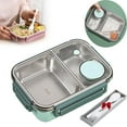 thumbnail image 2 of Tableware Stainless Steel Bento Adult Lunch Portable Leakproof Stackable Large Capacity Dishwasher Container with Divided Compartments, 2 of 7