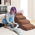 thumbnail image 4 of Gymax 4-Tier Foam Dog Ramp Non-Slip Dog Steps Soft Pet Stairs Ladder for High Sofa Bed, 4 of 10