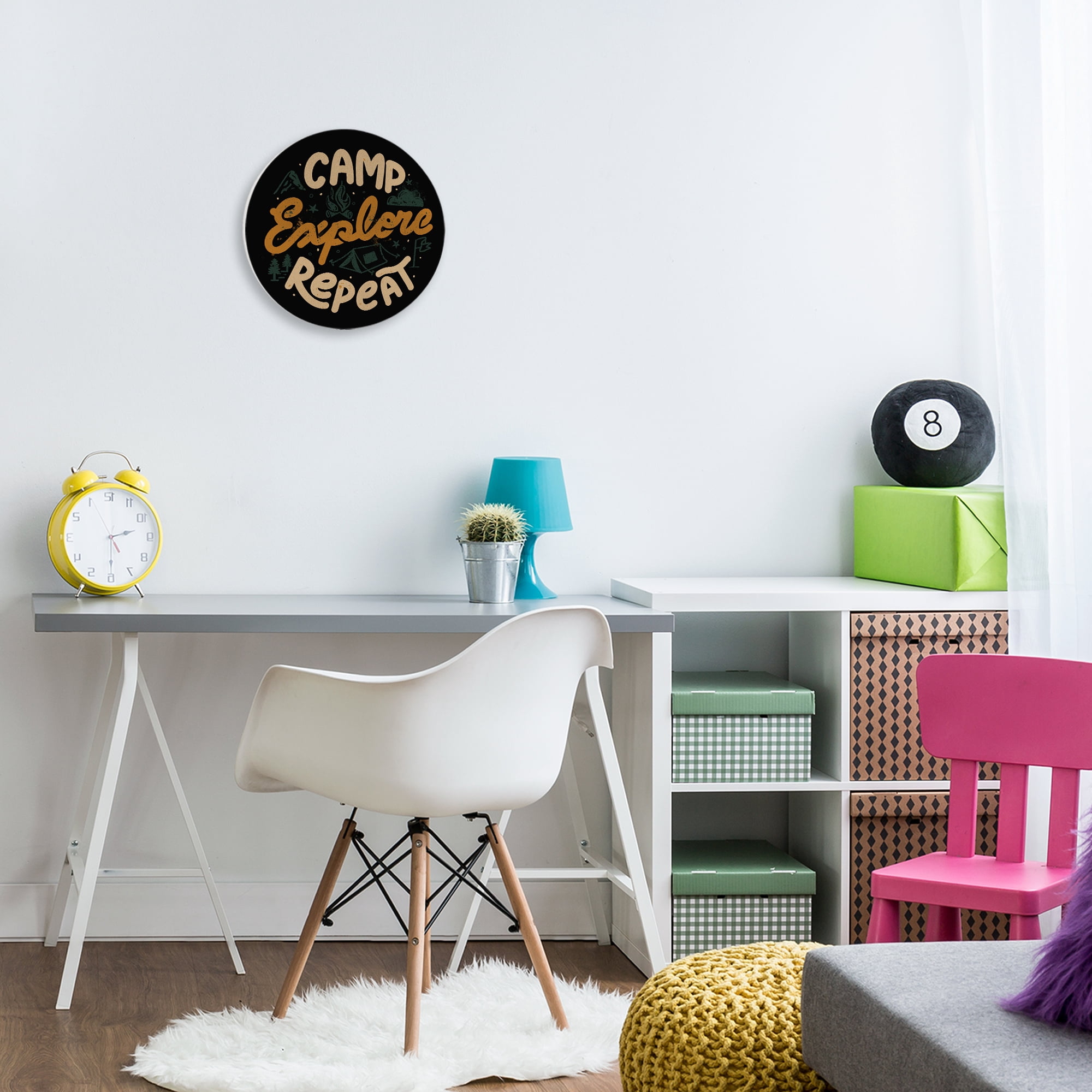 Stupell Industries Camp Explore Repeat Circular Wall Plaque, design by Tobe Fonseca