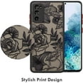 thumbnail image 2 of Case for Samsung Galaxy S20 FE 5G, Slim Rose Pattern Floral Print Design Girls Women Translucent Matte TPU Bumper Shockproof Protective Cover, Black, 2 of 14