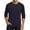 Navy, variant on Men's Long Sleeve Round Neck Contrast Color Raglan Three Quarter Sleeve T-Shirt Top for Spring Fall Sporty Style,Beige,L