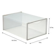 Simplify Set of 12 Plastic Stackable Shoe Boxes in White