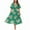 Green, variant on ZKCCNUK Women's Plus Size V-Neck Split Hem Floral Print Full-Length Loose Party Dress