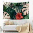 thumbnail image 4 of Shiartex Tropical Leaves Red Flower Tapestry Wall Art 100% Polyester 60*40in, 4 of 6