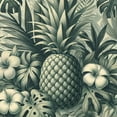 thumbnail image 6 of PIKWEEK Great for Home Kitchen/Parties/Holiday Dinner Pineapples Hawaii Summer Tropical Palm Leaves Flowers Blossom Round Tablecloth White, 6 of 8