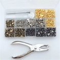 thumbnail image 2 of 480 Leather Rivets Set Double Cap,3 Sizes Metal Tubular Rivet With Punch Pliers And 3 Pieces Fixing Tools Compatible With Leather Repair Replacement R_Special Gift 773, 2 of 5