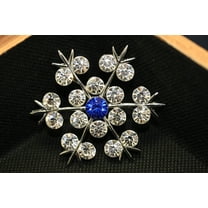 Silver-Plated Rhinestone Snowflake Brooch Pin, Crystal Christmas Winter Snowflake Jewelry Gift, Wedding Brooch