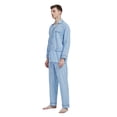 thumbnail image 4 of Amaxer Mens Cotton Pajama Set Cozy Button Up Sleepwear with Pockets Long Sleeve Lounge Wear Sky blue print M, 4 of 7