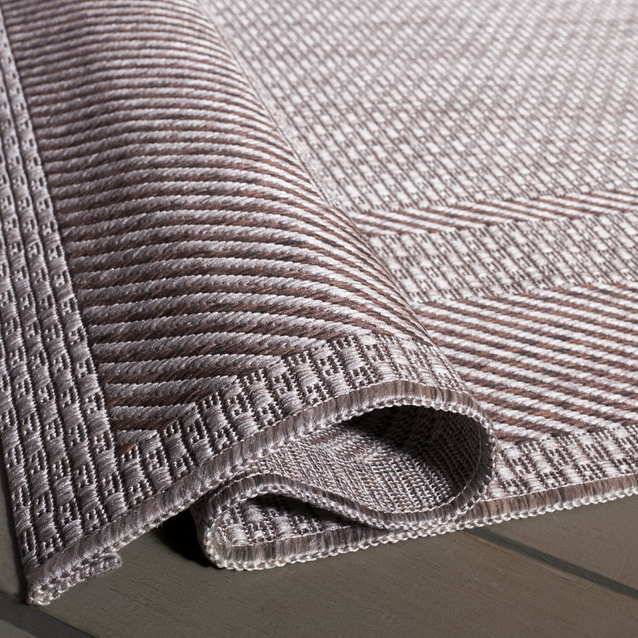 Safavieh Courtyard Agnes Bordered Indoor/Outdoor Area Rug, Beige/Brown, 4' x 4' Square