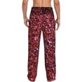 thumbnail image 2 of Bixox Men's Red Glitter Patterned Pajama Pants with Pockets Lounge Clothes for Home, 2 of 5