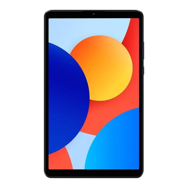 tablet xiaomi redmi redmi pad se 8.7 pulgadas octa-core mediatek helio g85 4gb ram 128 gb rom gris Vista frontal de la tableta Xiaomi Redmi Pad SE en color gris grafito, con pantalla LCD de 8.7" que muestra un fondo de círculos coloridos, biseles delgados y cámara frontal centrada; botones de encendido y volumen a la derecha, orientada verticalmente para uso con una mano, pantalla con modo exterior hasta 600 nits y tasa de actualización de 90Hz, ideal como tablet Android para multimedia y lectura.