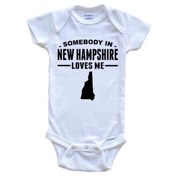 Somebody In New Hampshire Loves Me Baby Bodysuit - New Hampshire Baby Bodysuit