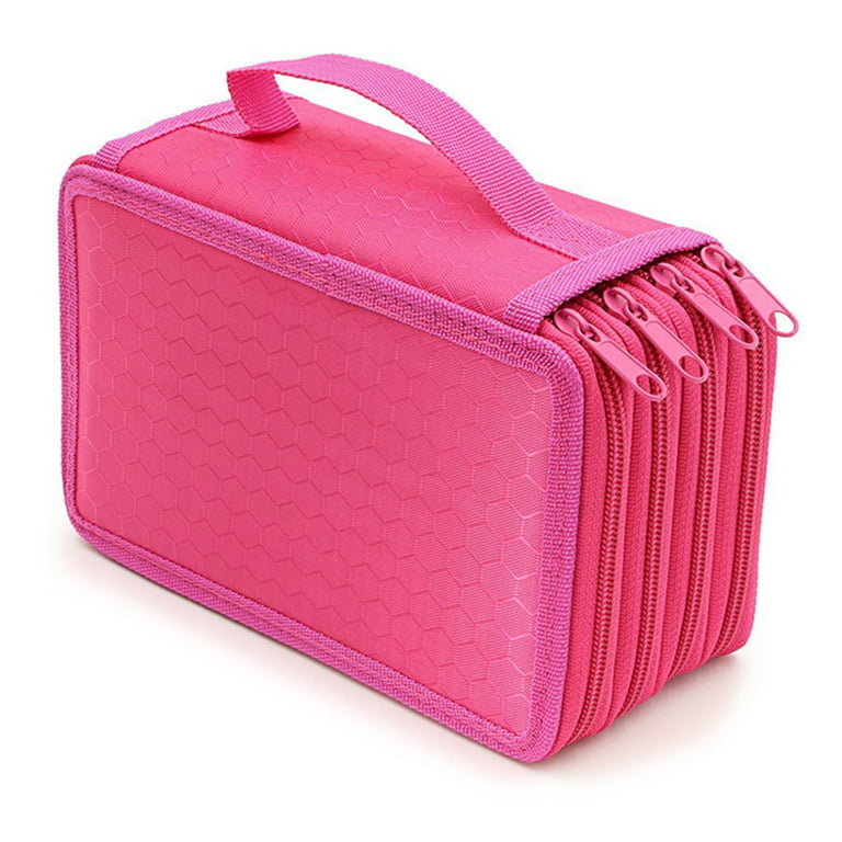 Slots Pencil Case Handy 4 Layers Zipper Colored Pen Holder Bag Large  Capacity 72 Slots for Makeup Brush Stationery Pink 