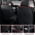 thumbnail image 3 of Juego completo de fundas para asientos de coche BWTJF de piel sintética, negro y rojo, 3 of 9